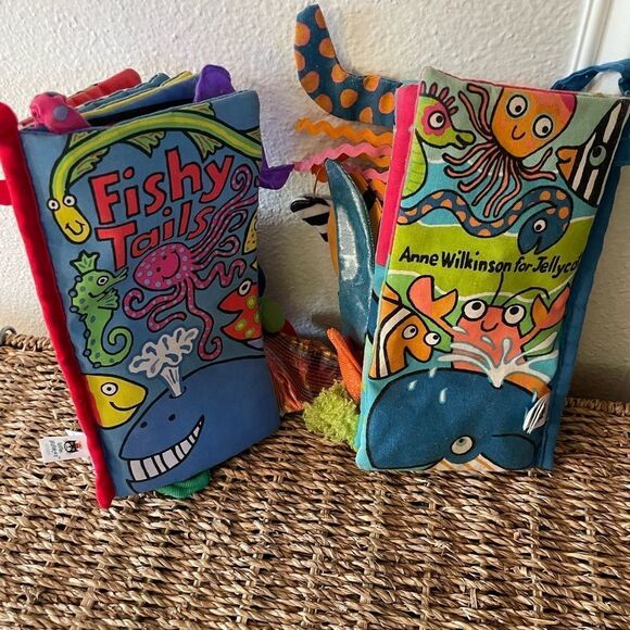 Jellycat Fishy Tails and Sea Tails Soft Kids Books set of 2 - Picture 10 of 16